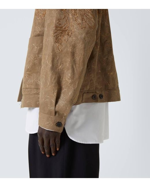 Chaqueta En Lame De Algodon Floral Dries Van Noten de hombre de color Brown