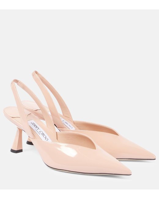 Jimmy Choo Pink Maryanne 65 Leather Slingback Pump