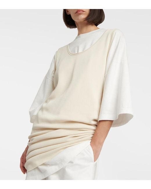 The Row White Garfield Silk Midi Dress