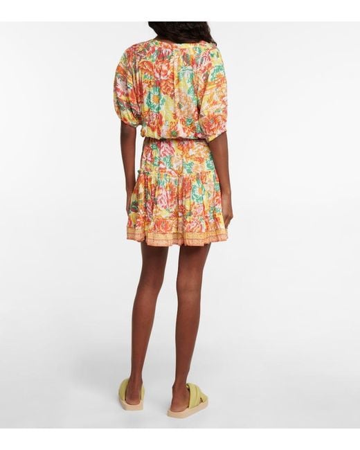 Poupette Orange Bona Tiered Minidress