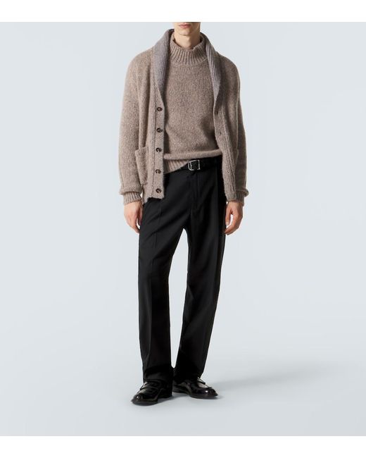Brioni Blue Bellagio Wool And Cashmere Pants for men