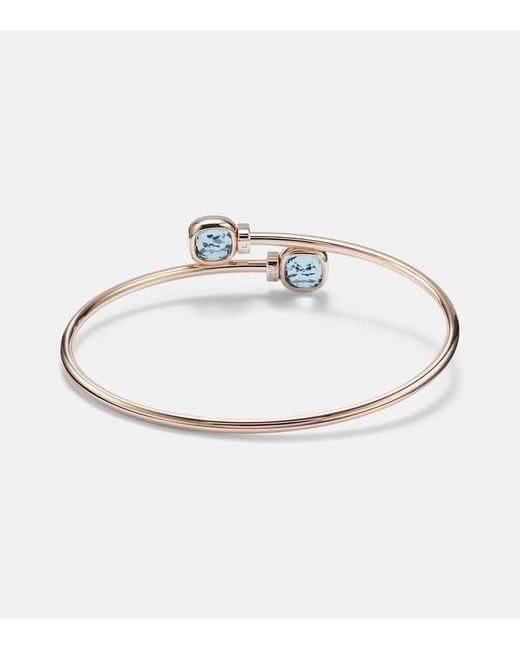 Pomellato White Nudo 18Kt Bangle With Diamonds And Topaz