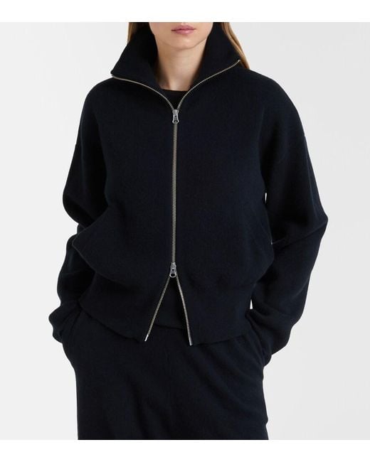 Extreme Cashmere Black N°385 Xtra Cute Cashmere Zip-Up Sweater