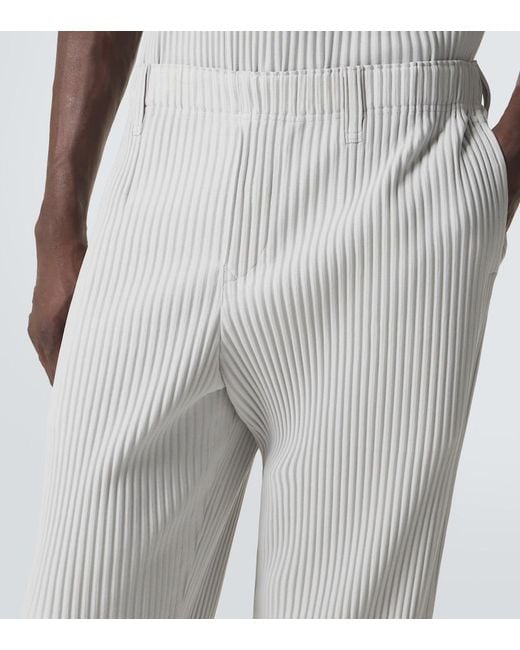 Homme Plissé Issey Miyake Gray Basics Pleated Straight Pants for men