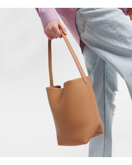 The Row White N/s Park Medium Leather Tote Bag