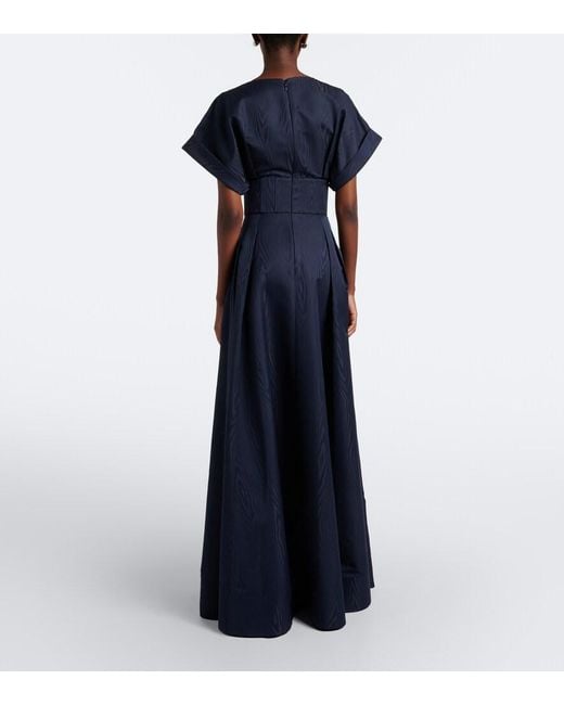 Rebecca Vallance Blue Sapphire Embellished Taffeta Gown