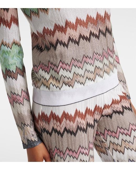 Missoni Gray Zigzag Lame Top