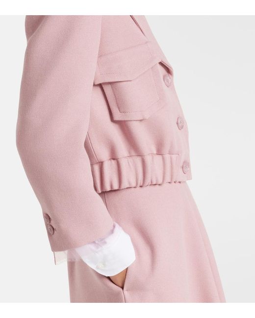 Dorothee Schumacher Pink Layered Coolness Organza-Trimmed Cropped Jacket