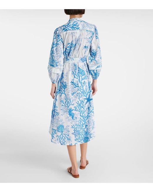 Poupette Blue Hemdblusenkleid Cathy Aus Baumwolle