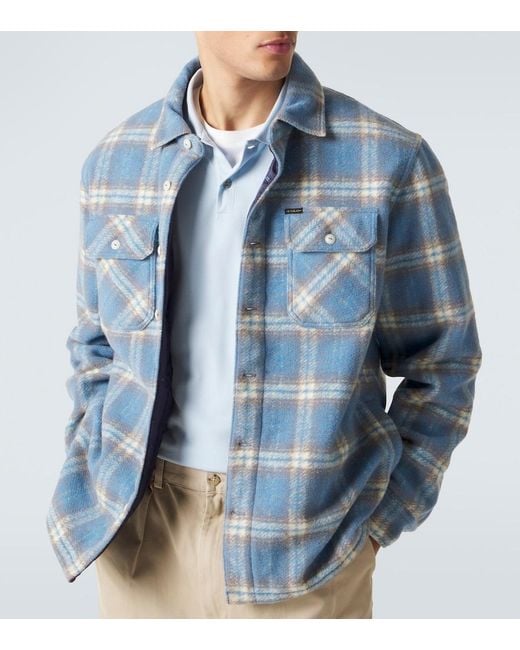 Polo Ralph Lauren Blue Plaid Wool-Blend Flannel Shirt for men