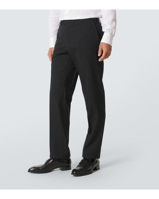 Kiton Black Single-Breasted Wool Suit for men