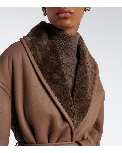 Joseph Brown Manu Shearling-Lined Leather Coat