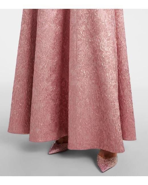 Emilia Wickstead Pink Robe Nodin Aus Cloque