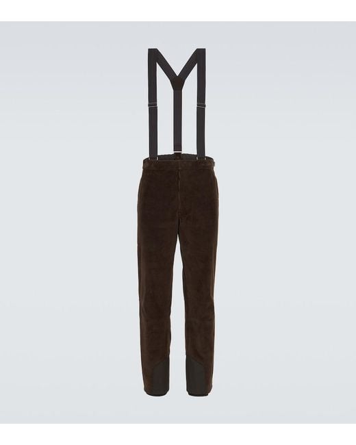 Zegna White Cashmere And Cotton Corduroy Ski Salopettes for men
