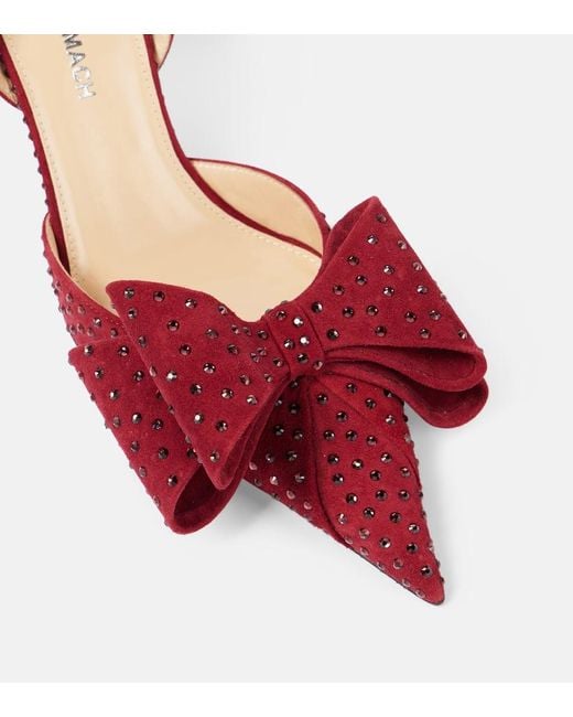 Mach & Mach Red Le Cadeau 85 Suede Slingback Pumps
