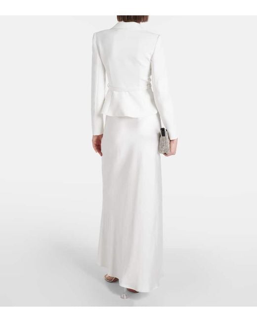Self-Portrait White Crepe Maxi Dress