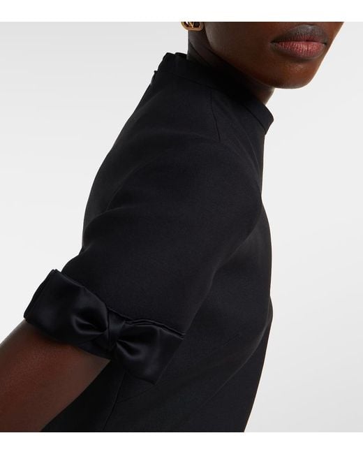 Valentino Black Crepe Couture Bow-Detail Minidress