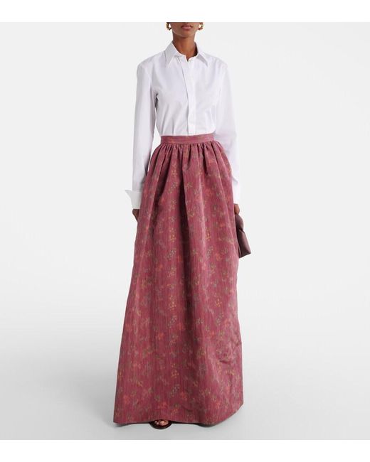 Markarian Red Morgaine Floral Maxi Skirt