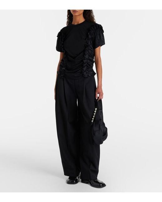 Noir Kei Ninomiya Black Ruffled Cotton Top
