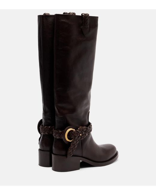 Zimmermann Black Helix 40 Leather Knee-High Boots