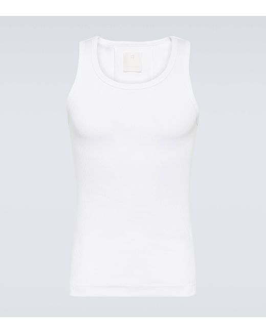 Givenchy White Ribbed-knit Cotton Tank Top for men