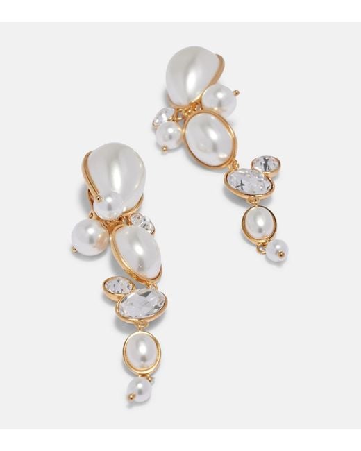 Oscar de la Renta Metallic Embellished Clip-On Earrings