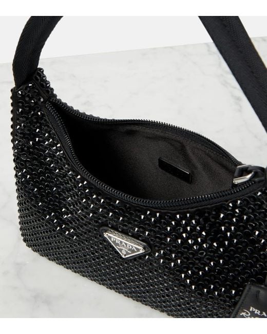 Prada Black Satin Mini-bag With Crystals