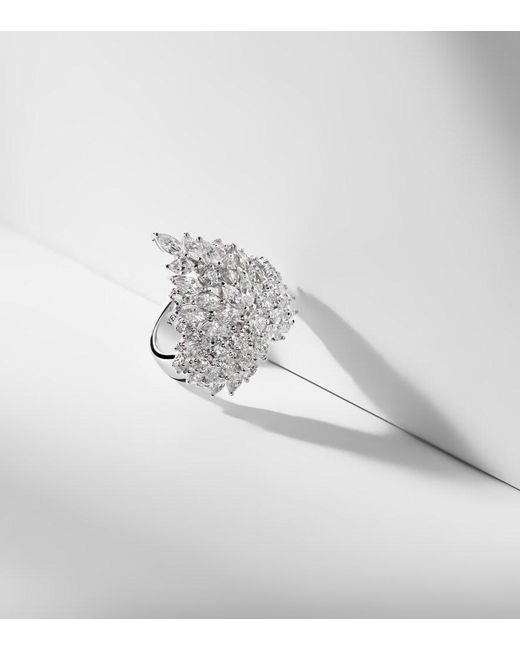 YEPREM White Y-Not 18Kt Ring With Diamonds