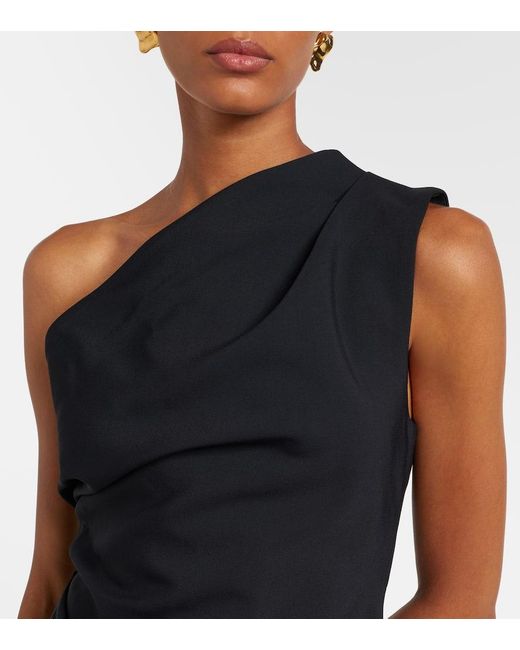 Rohe Black Asymmetric One-Shoulder Top