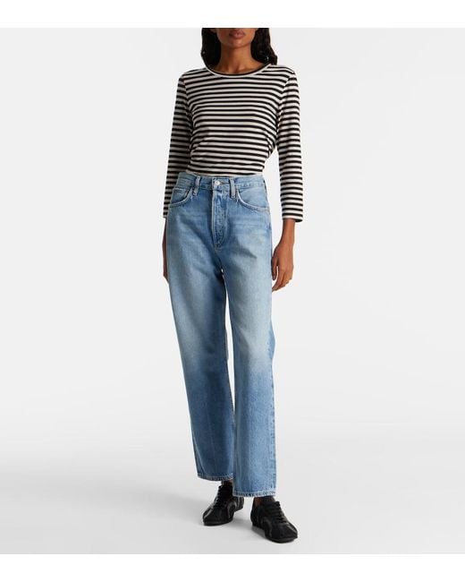 Agolde Blue '90S Mid-Rise Straight Jeans