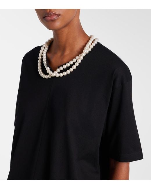 Junya Watanabe Black Oversized Embellished Cotton T-Shirt