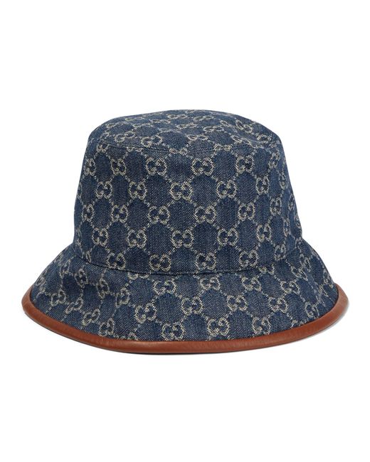 Gucci GG Jacquard Denim Bucket Hat in Sapphire/Dark Brown (Blue) Lyst