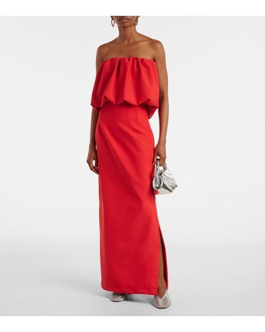 Adriana Degreas Red Coquille De Mer Maxi Skirt