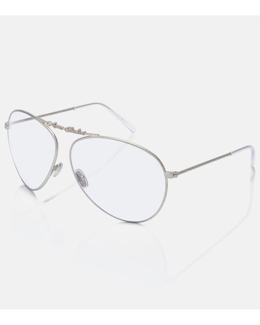 Acne Metallic Logo Aviator Glasses