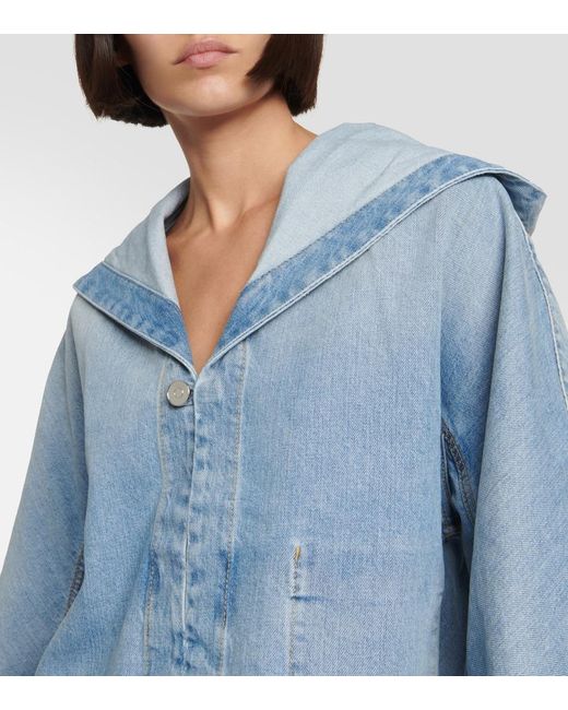 Alaïa Blue Cropped Denim Jacket