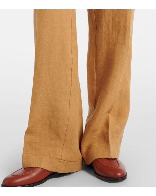 Polo Ralph Lauren Natural Linen Wide-Leg Pants