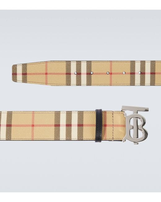Burberry Metallic Tb Monogram Reversible Belt for men