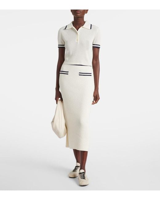 Jonathan Simkhai White Whitten Boucle Polo Shirt