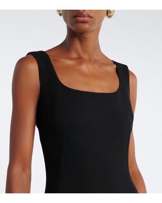 Dolce & Gabbana Black Virgin Wool Midi Dress