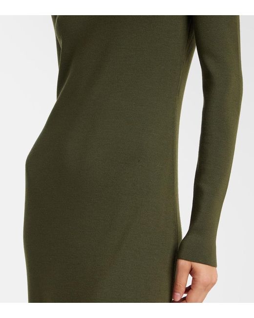 Tom Ford Green Knitted Wool Midi Dress
