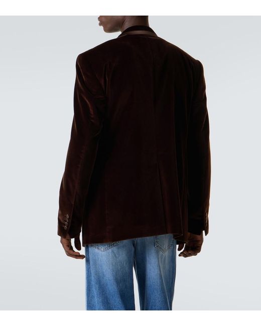 Dolce & Gabbana Black Satin Trim Velveteen Dinner Jacket for men