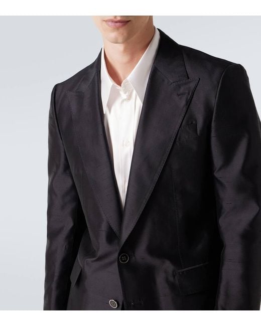 Dolce & Gabbana Black Silk Twill Suit for men