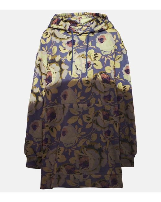 Dries Van Noten Multicolor Hasper Floral Cotton Hoodie Dress