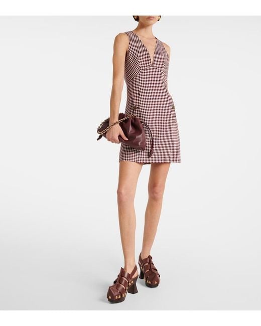 Etro Red Checked Minidress