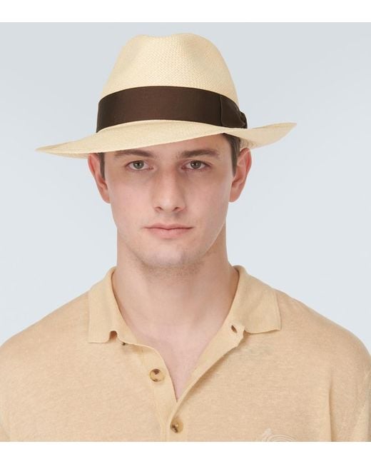 Sombrero panama Amedeo de paja Borsalino de hombre de color Natural