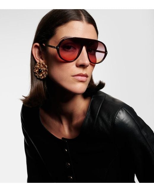 Chloé Brown Aly Aviator Sunglasses