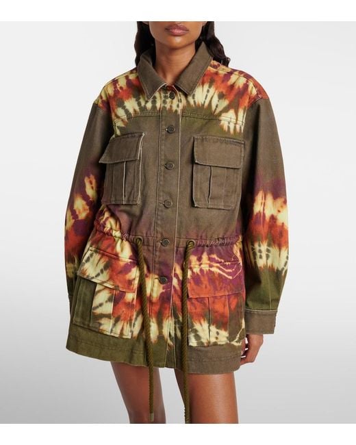 ALÉMAIS Green Marilyn Dyed Denim Jacket