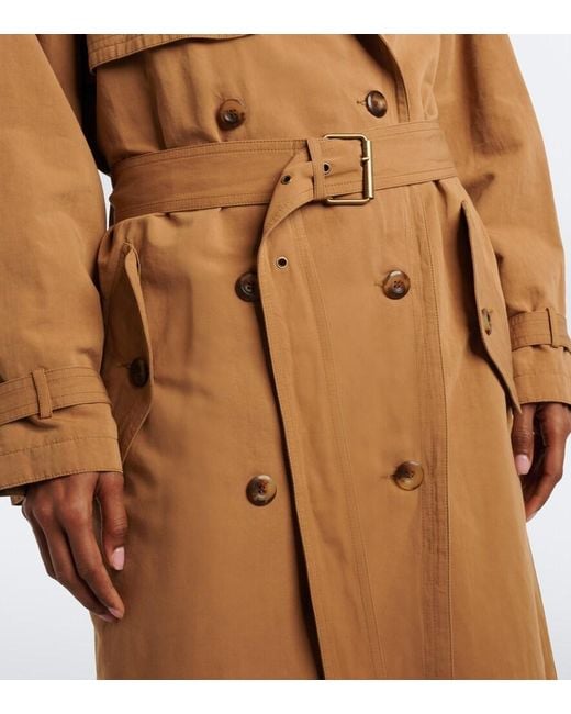 Isabel Marant Brown Violette Cotton And Linen Trench Coat