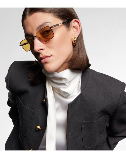 Bottega Veneta Natural Stretch Rectangular Sunglasses
