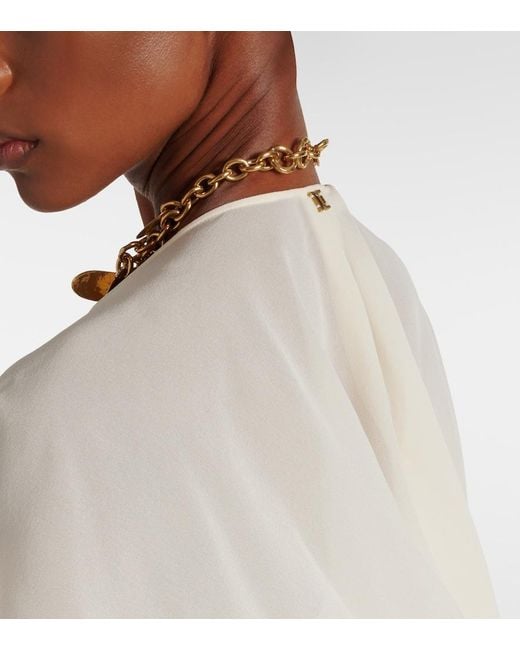 Chloé White Silk Chiffon Midi Dress